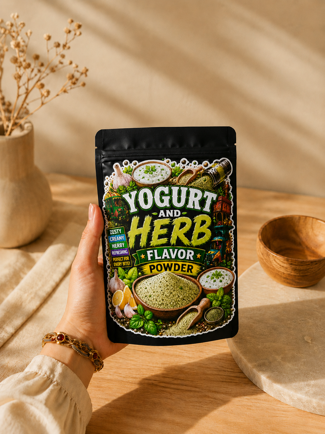 Yogurt and Herb Powder